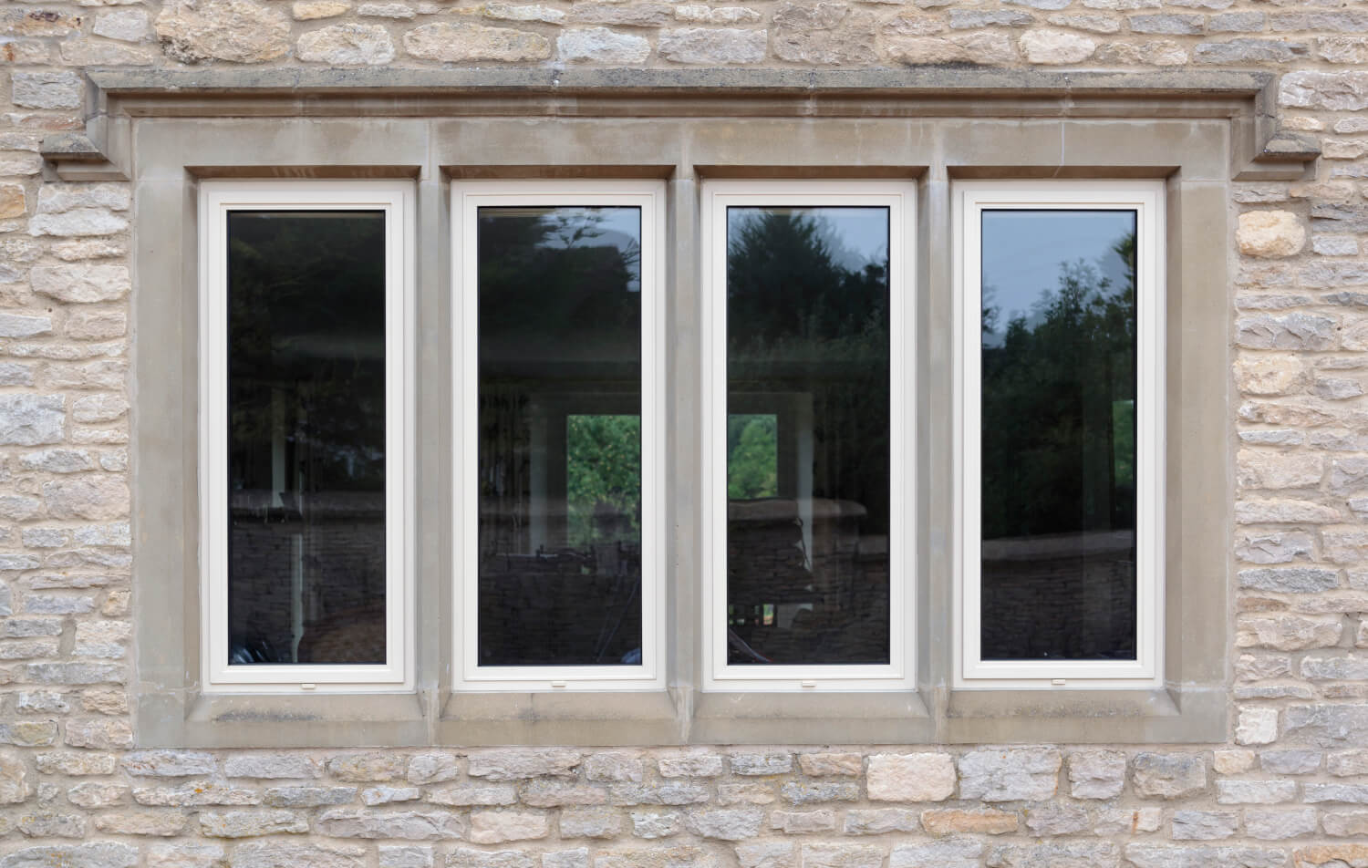 cream flush windows