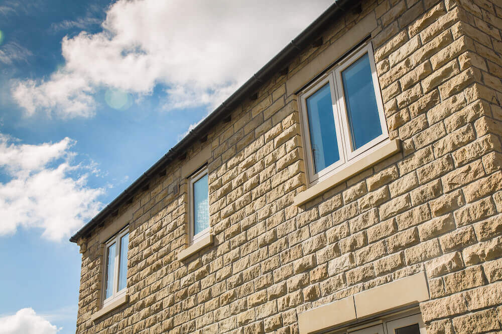 cream flush sash window