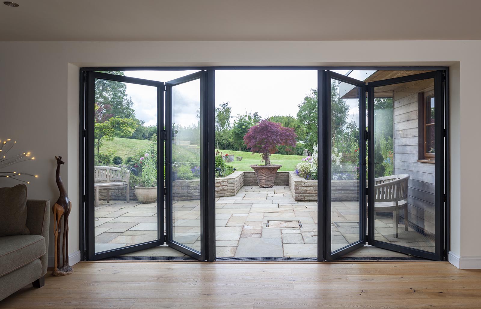 black bifold doors