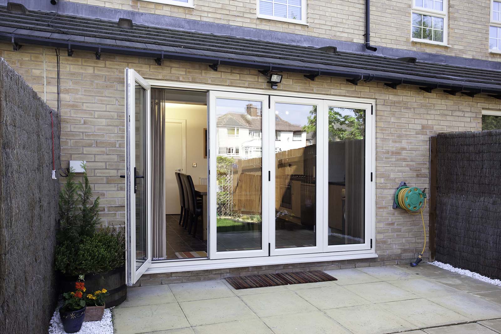 white eurocell bifold door